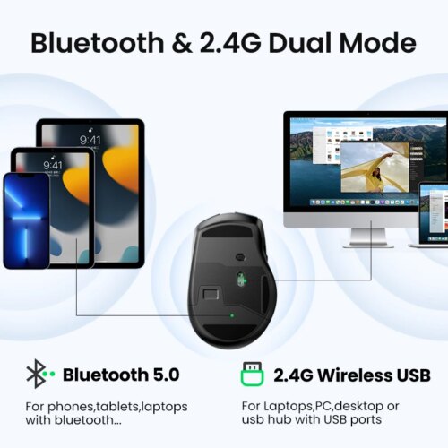 ergonomic wireless bluetooth mouse 4000dpi with mute buttons perfect for macbook and laptops - Image 3