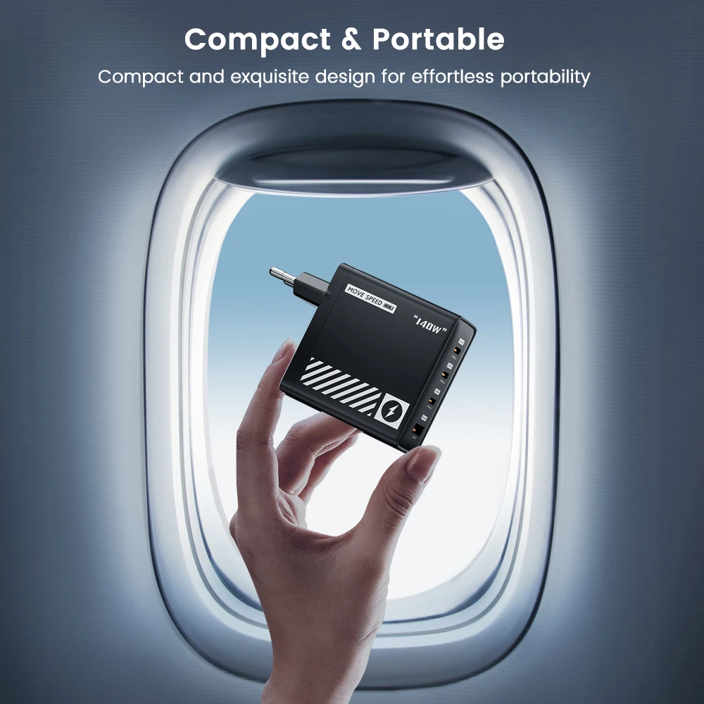 140W usb-c fast charger with 4 ports for macbook surface lenovo dell laptops - Image 7