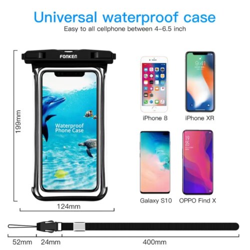 universal waterproof phone case for swimming diving camping with full view transparent pouch - Image 6
