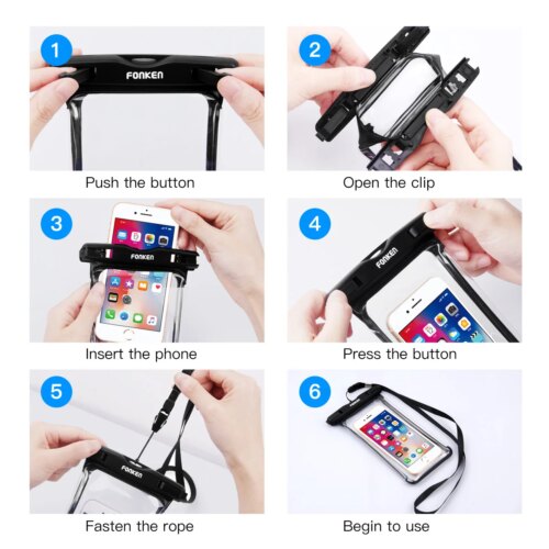universal waterproof phone case for swimming diving camping with full view transparent pouch - Image 7