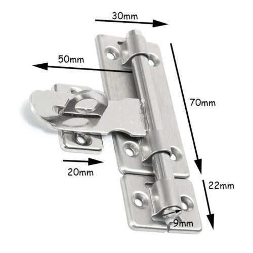 stainless steel 4 inch barrel bolt latch padlock clasp ideal for doors windows and cupboards - Image 4