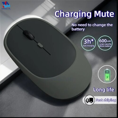 quiet rechargeable wireless mouse ergonomic design adjustable dpi colors for gaming and work