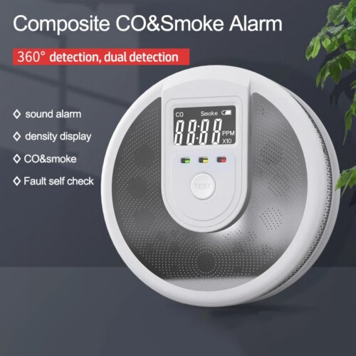 2 in 1 independent smoke and carbon monoxide detector for home office and school safety - Image 3
