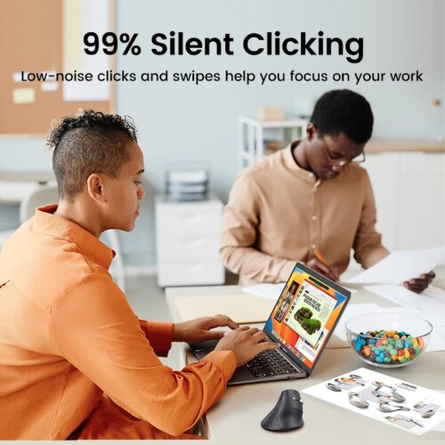 wireless ergonomic vertical mouse with bluetooth 50 4000dpi six silent buttons for windows mac - Image 5