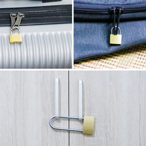 copper padlock set of small locks for luggage cases and lockers includes 3 keys variety sizes - Image 7