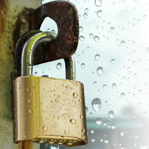 waterproof 4-digit combination padlock sturdy design for indoor outdoor use on gates doors and lockers - Image 7