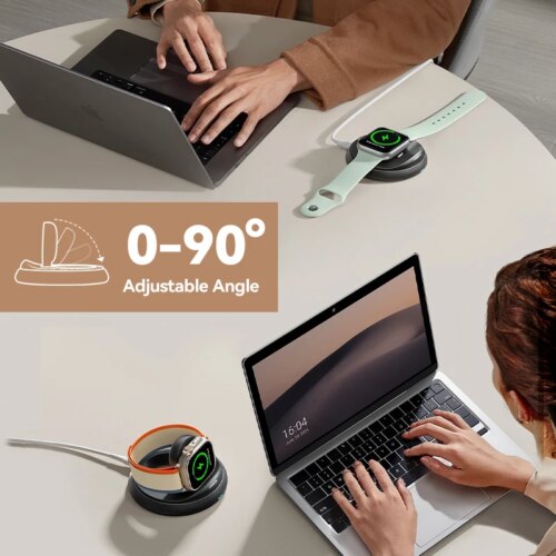 portable magnetic charging dock for apple watch ultra se fast wireless charger with indicator and cable - Image 3