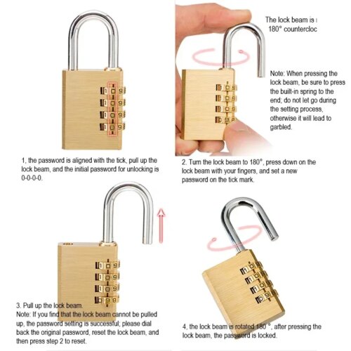 high quality solid brass password lock for doors outdoor cabinets gym lockers and more - Image 5