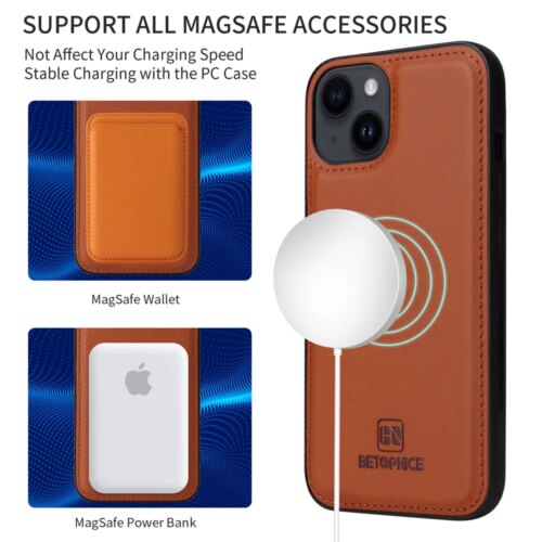 detachable 2 in 1 magnetic wallet case for iphone 15 14 13 mini pro max - Image 3