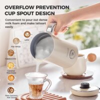 electric milk frother for creamy cappuccinos and hot chocolate fully automatic home appliance in light yellow