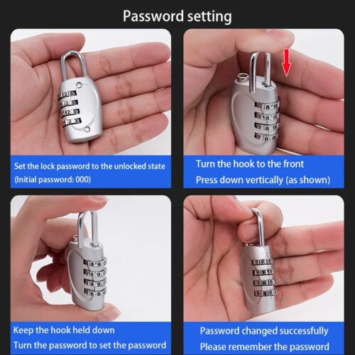 colorful 4-digit combination padlock for gym lockers and travel safety secure your belongings - Image 6