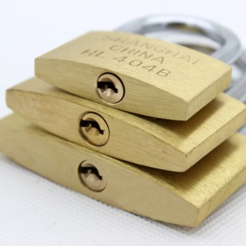 copper padlock set of small locks for luggage cases and lockers includes 3 keys variety sizes - Image 4