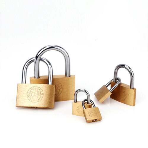 copper padlock set of small locks for luggage cases and lockers includes 3 keys variety sizes - Image 3