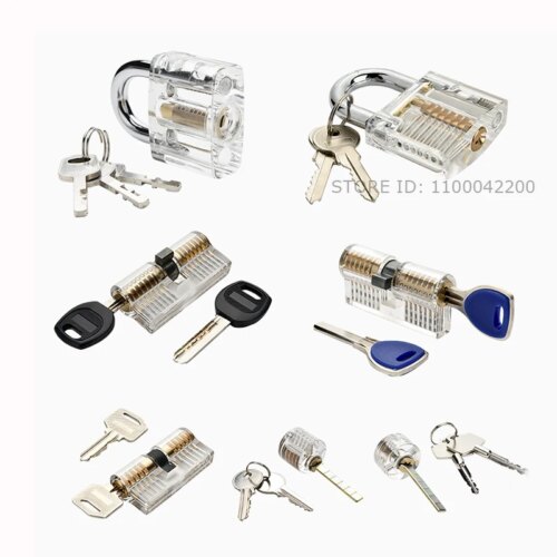 transparent copper practice padlock for locksmith training skill development tool clear lock hardware - Image 4