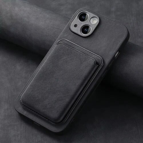 vintage leather case with detachable magnetic wallet for iphone 16 15 14 13 12 11 models - Image 3