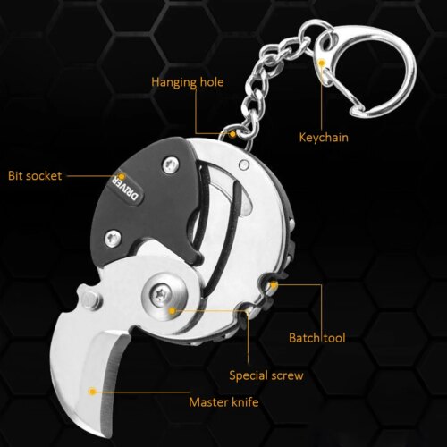 versatile multifunctional keychain screwdriver and mini knife for camping hiking and outdoor adventures - Image 7