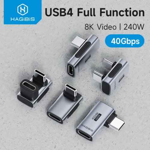 240w usb c to c adapter 40gbps 8k 60hz fast charging right angle converter for macbook and iphone