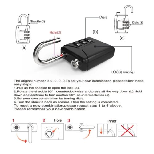 multicolor 3 digit combination padlock for luggage and backpacks portable anti theft security lock - Image 6