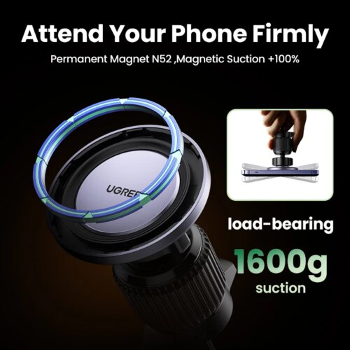 magnetic car phone holder for air vent compatible with magsafe iphone and samsung devices - Image 4
