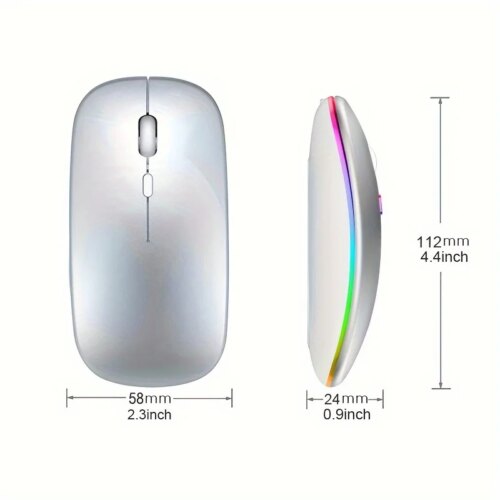 dual mode wireless mouse with rgb lighting rechargeable silent click for pc and mobile devices - Image 4