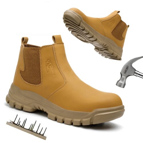 lightweight indestructible slip resistant safety boots for men puncture proof work hiker sneakers - Image 3