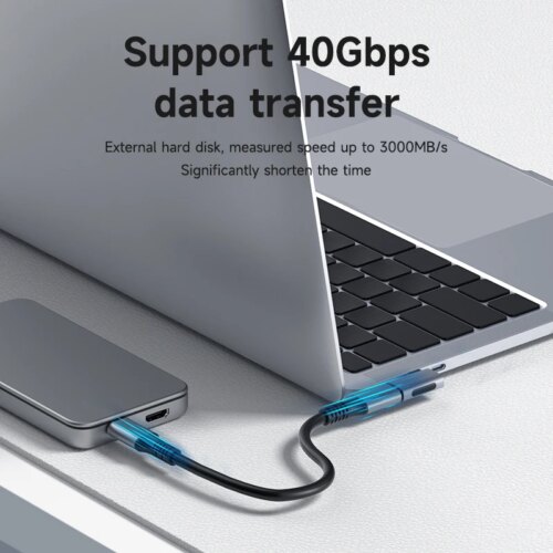 240w usb c to c adapter 40gbps 8k 60hz fast charging right angle converter for macbook and iphone - Image 3