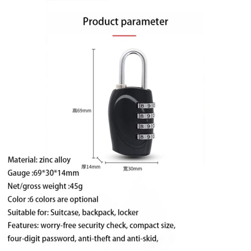 colorful 4-digit combination padlock for gym lockers and travel safety secure your belongings - Image 7