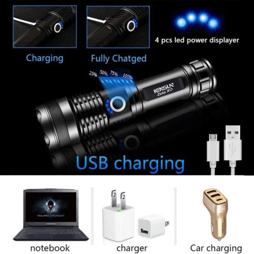 high power rechargeable led flashlight 8000 lumens waterproof torch for camping and outdoor emergencies - Image 7