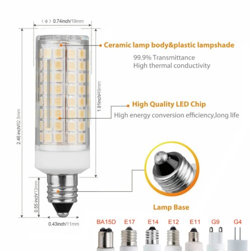 dimmable 9w led corn bulbs with 102 leds replace 80w halogen for home lighting - Image 3