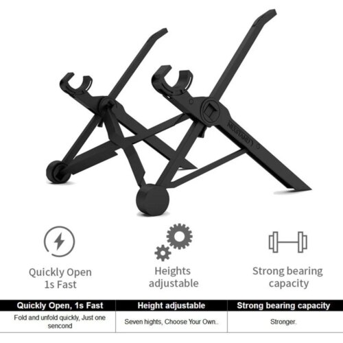 foldable portable laptop stand adjustable height viewing angle aluminium alloy notebook holder - Image 4