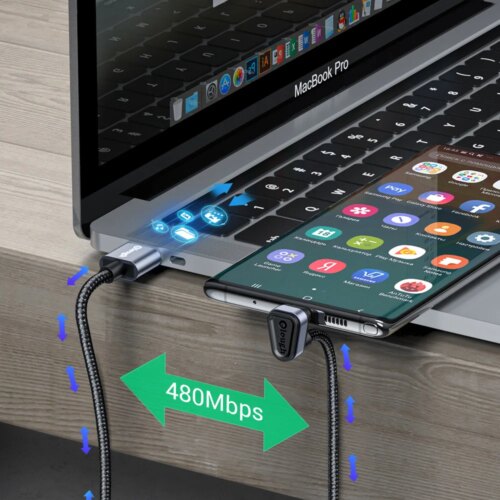 Elough USB Type C Cable For Samsung Xiaomi mi Redmi USB C Cable 2.4A Fast Phone Charging Data Cord Type C 180 Degree USB C Cable - Image 5