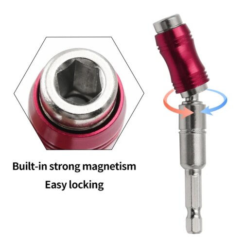 pivoting magnetic screwdriver drill bit holder for woodworking quick change extension rod 88mm length - Image 6