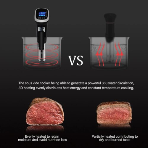 ipx7 waterproof vacuum sous vide cooker with digital display for precise cooking results - Image 5