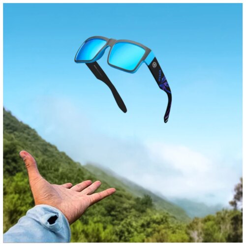 KDEAM Recommend Square Polarized Sunglasses For Men Women Outdoor Shades Ultra-thick Elastic Paint Frame 5-Barrel Hinges - Image 4