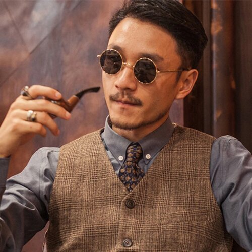 RUOBO Retro Polarized Round Metal Frame Sunglasses Eyewear For Men and Women Driving Fishing Brand Designer Sun Glasses UV400 - Image 6
