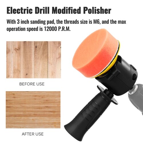 electric polisher adapter kit for car maintenance and furniture sanding with versatile applications - Image 4