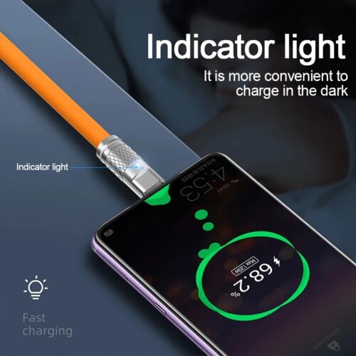 super fast charging 120W liquid silicone usb c cable for iphone and android devices 2m length - Image 7