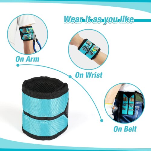 magnetic wristband tool belt set with pockets and strong magnets for convenient diy projects - Image 7