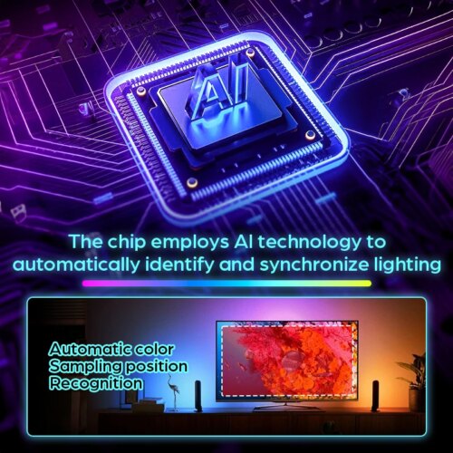 led ambient tv backlight light strip for 40 to 85 inch screens with real-time colour sync - Image 3