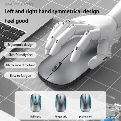 ergonomic bluetooth wireless mouse dual mode dpi adjustable rechargeable portable silent office accessory - Image 4