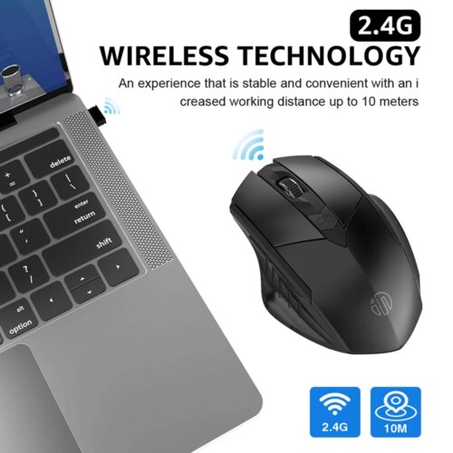 ergonomic wireless mouse with bluetooth and 24g connectivity for quiet office and gaming use - Image 4