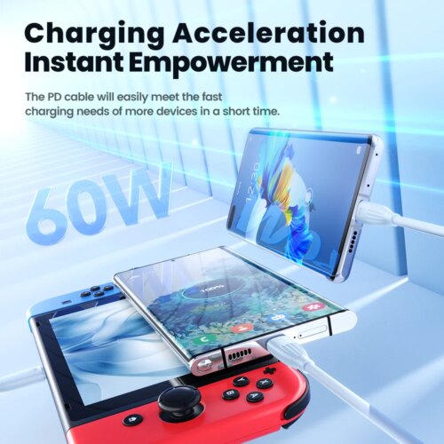 100w fast charging usb c to type c cable for iphone macbook samsung 2m data cord - Image 7