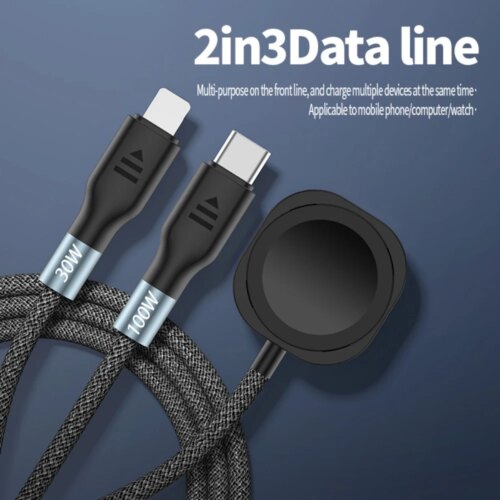 2 in 3 usb type c fast charging cable 100w charger for phones laptops and apple watch - Image 5