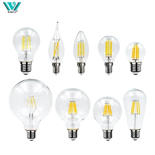 vintage led edison bulb warm white glass lamp with multiple wattage options for home decor