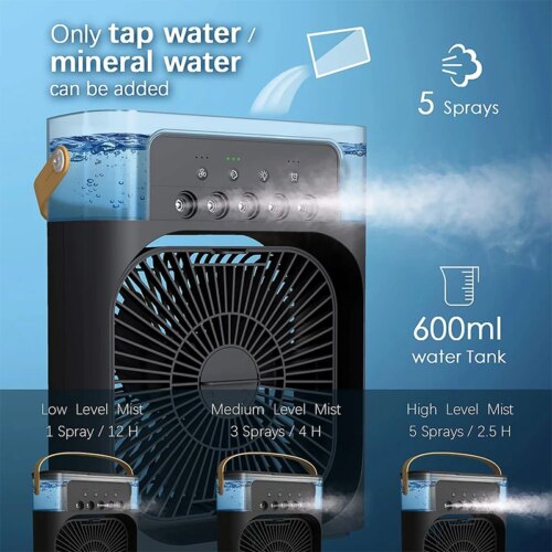 compact dc air cooling tower fan for efficient misting and ventilation with usb power - Image 3