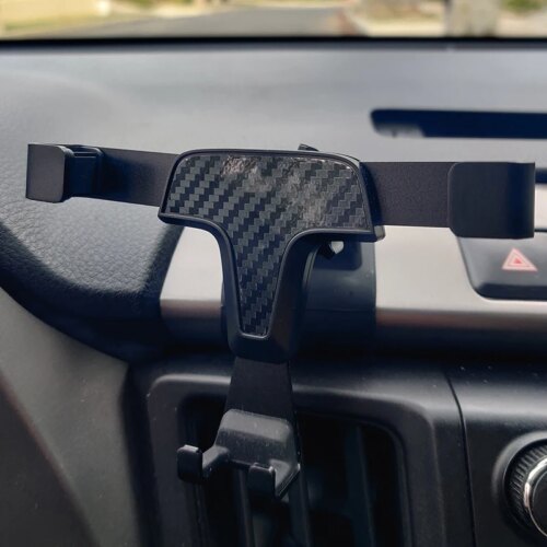 carbon fiber phone holder for toyota rav4 air vent cradle gps stand 2014 to 2018 - Image 5