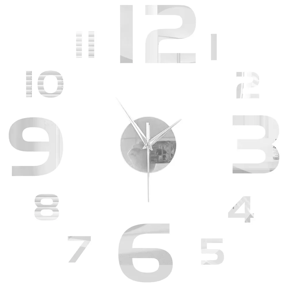 modern 3d wall clock diy mirror stickers for stylish home decor in living room - Image 6