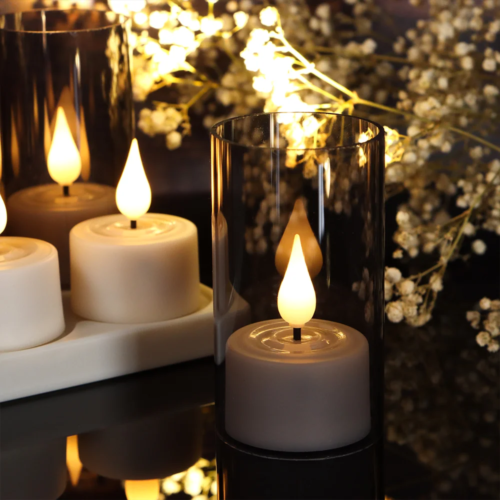 rechargeable led candle light set with timer and remote for stylish home decoration 6 or 12 pcs - Image 4