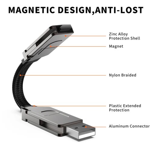 portable multi charging cable 4 in 1 fast charger keyring usb type c for travel - Image 4