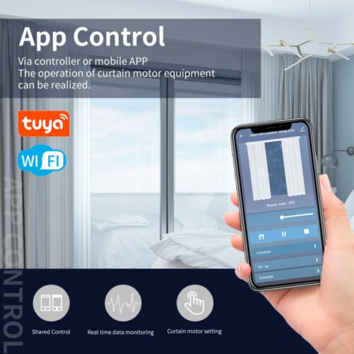 smart wifi zigbee electric curtain motor with remote control voice assistant compatibility - Image 4